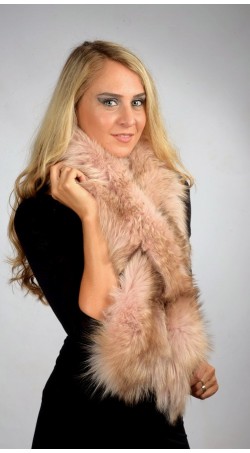 Pink Fox Fur Scarf